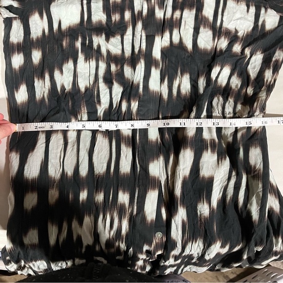 Bella Dahl Elegant Black and White Maxi Women's Dress Abstract Tie Dyes - Picture 11 of 12